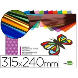 Bloc Trabajos Manuales Liderpapel Celofan 240x315 mm 10 Hojas Colores Surtidos 10 unidades