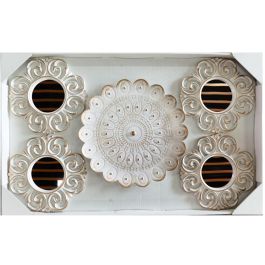 Juego de Espejos DKD Home Decor Cristal Dorado Blanco PP 2 Unidades Moderno Decapé (35 x 2 x 35 cm) Precio: 40.68999979. SKU: B1HB634276