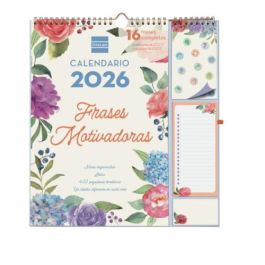 Finocam Calendario De Pared Plus 16 Meses 215x325 mm con Frases Motivadoras, Septiembre 2025 - Diciembre 2026, Incluye Pegatinas y Notas Engomadas Finocam Calendario De Pared Plus 16 Meses 215x325 mm con Frases Motivadoras, Septiembre 2025 - Diciembre 2026, Incluye Pegatinas y Notas Engomadas