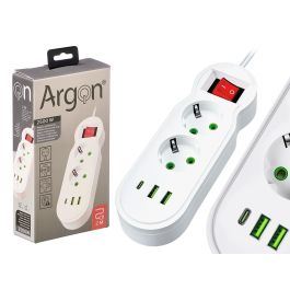 Argon Regleta Multifunción 2 Enchufes y 3 Interruptores, 2500W, Plástico Blanco, Cable 2 m (Set de 12) Precio: 57.49999981. SKU: B16A2RVRC9
