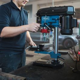 Scheppach DP16VLS Taladro de Columna 500W con Láser Cruzado de Precisión, Portabrocas 16mm, 5 Velocidades para Madera y Metal