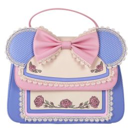 Loungefly Bolso Bandolera Floral Minnie Disney Piel Sintética con Detalles 3D y Asa Superior