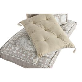 DKD Home Decor Sillón Doble de Algodón Beige, Colección Rajna, 155x76x65 cm (Ancho x Largo x Alto), Altura Asiento 13 cm, Set de 4