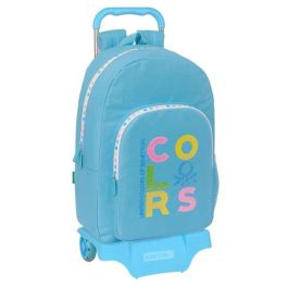 Mochila Escolar con Ruedas Benetton Spring Azul cielo 30 x 46 x 14 cm