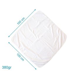 KioKids Toalla de Baño Bebé 100% Bambú con Capucha 100x100 cm Blanca. Suave, Antihumedad, Termoclimática y Certificado OEKOTEX.