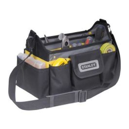 Stanley Cesta de herramientas con bandolera 30cm vacía, 18 compartimentos, máxima apertura, base rígida y pies antideslizantes