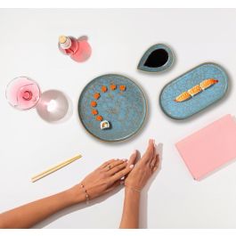 La Mediterranea Bandeja Oval 20.6 cm x 11.7 cm x 2.3 cm Scratch Blue (18 Unidades)