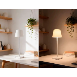 Q-connect Lampara de Escritorio Nova LED 2W 200 lm Metálica Táctil Recargable USB-C Color Blanco