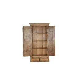 DKD Home Decor Armario de Teca Natural con 2 Puertas, 2 Cajones y 3 Estanterías, 51 x 216 x 122 cm DKD Home Decor Armario de Teca Natural con 2 Puertas, 2 Cajones y 3 Estanterías, 51 x 216 x 122 cm