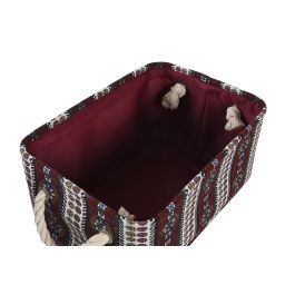 DKD Home Decor Cesta Morado Burdeos Poliester Eva 25 x 18 x 35 cm (4 Unidades)