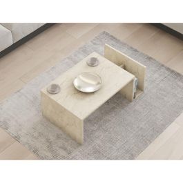 Mesa de centro MEMO Rectangular Efecto mármol travertino 86,8 x 32,4 x 50 cm CAL1738350725075