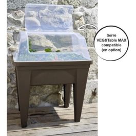 Huerto elevado EDA PLASTIQUE VEG&Table MAX - Zona de retención de agua - Patas extraíbles - Color topo