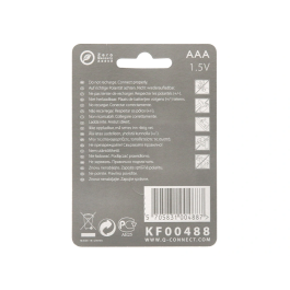 Q-connect Pila Alcalina AAA Blister con 4 Unidades Larga Duración