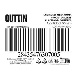Inde Set de 2 Cucharas de Mesa Moma Black Matt - Acero Inoxidable - 19.8x3.8 cm (12 Cajas)
