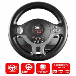 Subsonic Volante de Conducción Universal Cableado con Pedales y Paletas 180° Compatible Switch, PS4, Xbox One, PC