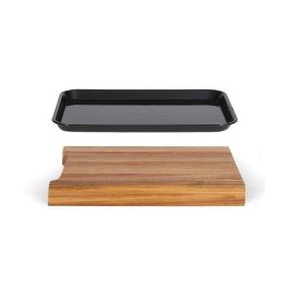 LIVOO MES155 Tabla de Cortar Madera de Acacia FSC 36,5 x 27,5 cm con Bandeja de Goteo Extraíble