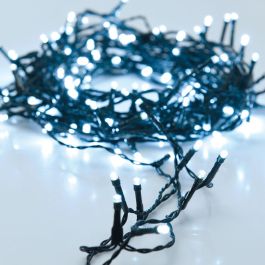 Guirnalda 180 LEDs Luz Fría, 13,5m Exterior IP44, Cable Verde, 220V, Distancia entre Bombillas 7,5cm