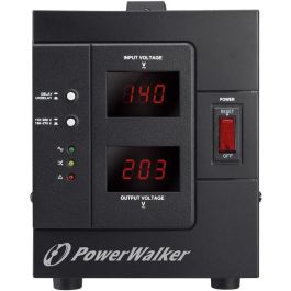 PowerWalker Regulador de Voltaje Automático 2000 VA / 1600 W, Protección Sobretensión, Pantalla Digital
