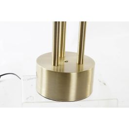 DKD Home Decor Lampara Sobremesa Glam Dorado Blanco Metal Lino 28 x 67 x 28 cm (2 Unidades)