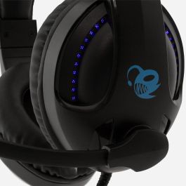 DeepGaming Auriculares con Micrófono DeepBlue G4, estéreo, iluminación azul, compatible PC/Consola, control volumen