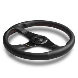 MOMO MOMVTUNERBLK32R Volante Tuner Competición Universal Piel Negra 320mm para Coche y Simulador Hecho en Italia