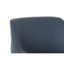 DKD Home Decor Sillon Scandi Azul Negro Poliéster Metal Desmontable. Medidas: 62x66x75 cm, Altura Asiento 47 cm.