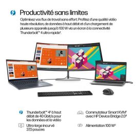 HP 738pu Monitor Serie 7 Pro 37.5 pulgadas WQHD+ Thunderbolt 4 Curvo Ultrawide Profesional PVC Free