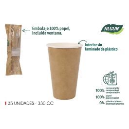Set de 10 vasos de cartón Kraft 330 cc - Algon (20 Unidades) Precio: 14.7899994. SKU: B15A9HXBAF