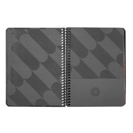 Agenda Espiral Antartik Pattern A6+ 2025 Semana Vista Color Negro Papel 80 gr