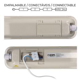 Edm Regleta Estanca LED IP65 18W 1990lm 6500K Luz Fría 59 cm