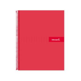 Cuaderno Espiral Liderpapel A5 Micro Crafty Tapa Forrada 120H 90 gr Cuadro 5 mm 5 Bandas6 Taladros Color Rojo