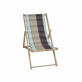 Jardin Prive Amo Sillón Chileno de Madera de Haya Maciza Acolchado Lona Reversible Gris/Azul y Pizarra 4 Posiciones Precio: 65.88999945. SKU: S7103588