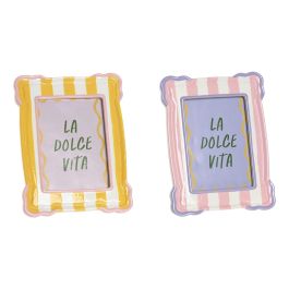 DKD Home Decor Marco de Fotos 13x18 Rosa y Amarillo de Cerámica y Cristal para Decoración (8 Unidades) Precio: 36.49999969. SKU: B1CMHRYCGB