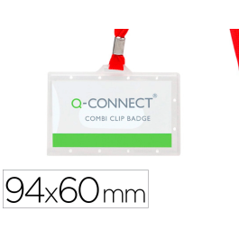 Q-connect KF03303 Identificador con cordon plano rojo y apertura lateral 94x60 mm Precio: 42.50000007. SKU: B1A55LERKW