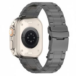 GUAN Pulsera Premium para Apple Watch, Negro/Gris, Compatible con 42mm, 44mm, 45mm, 46mm, 49mm (Series 1/2/3), GA-MAG-BNDA-P-BGL