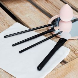 Cosmetic Club Juego de 4 Pinceles Maquillaje Silicón para Aplicación de Tonos y Polvos