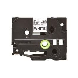 BROTHER Cinta laminada Blanco/Negro (flexibles) 24mm, 8m