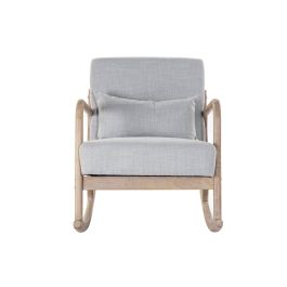DKD Home Decor Mecedora Sixties Gris Claro Natural 88 x 78 x 66 cm