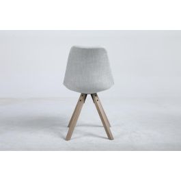 DKD Home Decor Silla Scandi de Roble y Poliéster Gris Claro 55 x 84 x 48 cm, altura asiento 50cm