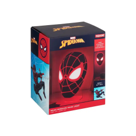 Wondee Lampara Mascara Miles Morales Spider-Man, Luz Decorativa LED 5W, 180 Lumenes, 180x115x175 mm
