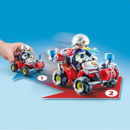 Playmobil Quad de Bomberos con Cañón de Agua Action Heroes 71825 para Misiones de Rescate