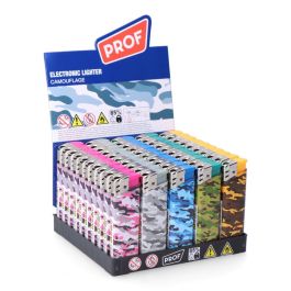 Encendedor electrónico recargable modelo camuflaje colores surtidos ( expositor 50 unidades) Precio: 1.49999949. SKU: B13CC963PH