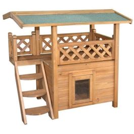 Casa para gatos - KERBL - Lodge - Madera - Marrón / Verde - 77 x 50 x 73 cm Casa para gatos - KERBL - Lodge - Madera - Marrón / Verde - 77 x 50 x 73 cm