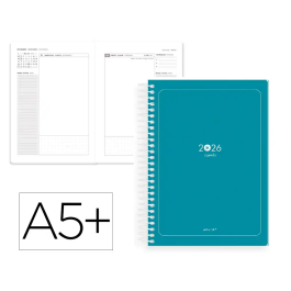 Antartik ESSENTIALS Agenda Espiral A5+ 2026 Día Página Turquesa Papel 80g FSC Precio: 28.1809. SKU: B1F3V6N53T