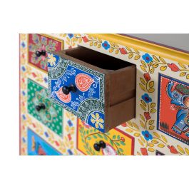 GINER Y COLOMER Mueble Auxiliar con 9 Cajones Pintados a Mano Multicolor en Madera de Mango