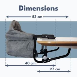 Asiento elevador para mesa BAMBISOL - Respaldo confort - Funda desenfundable y lavable a máquina - Fijación multipunto