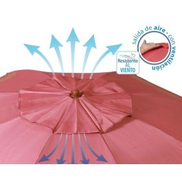 Atosa Sombrilla de Playa de Aluminio, UPF 50+, Rosa, 200 cm, Orientable