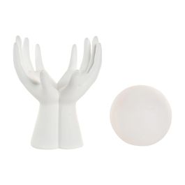 DKD Home Decor Decoración Luminosa Moderna LED Resina Blanco 11 x 18.5 x 12.5 cm (4 Unidades)