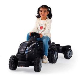 Smoby 3032167101310 Tractor de Pedal Farmer XL con Remolque - Negro