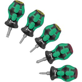 Wera Juego de destornilladores Stubby Set 1, 5 piezas, puntas Phillips y Ranura, mango ergonómico, caja Precio: 43.68999998. SKU: B1A7Z6Y9NK